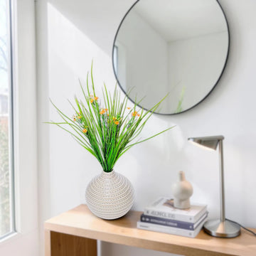 Modern White Textured Ceramic Flower Vase