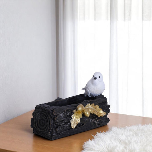 Black & White Sparrow Statue