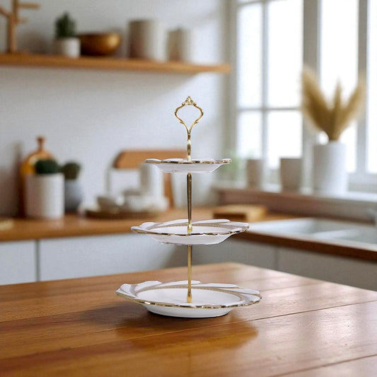 White And Golden Serving Dish
