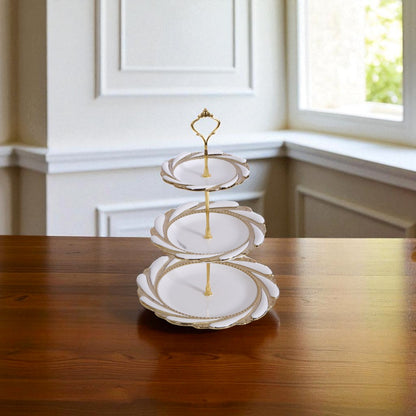 White And Golden Serving Dish