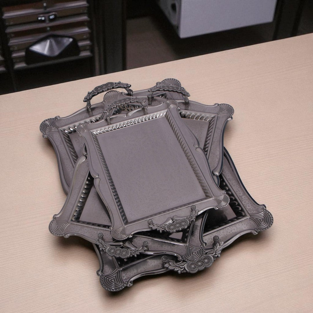 Silver Tray Set 3Pcs