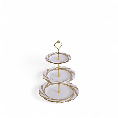 White And Golden Serving Dish