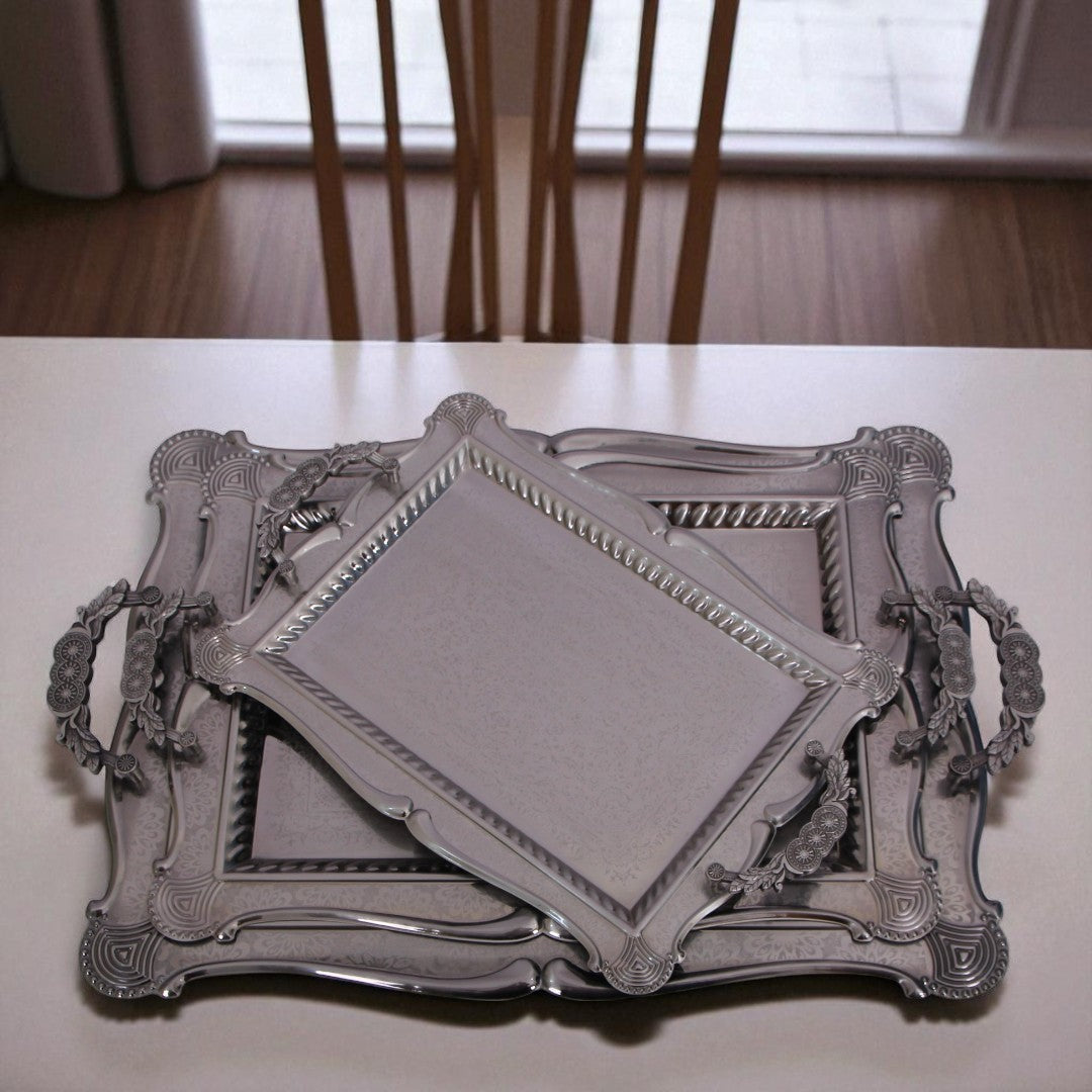 Silver Tray Set 3Pcs
