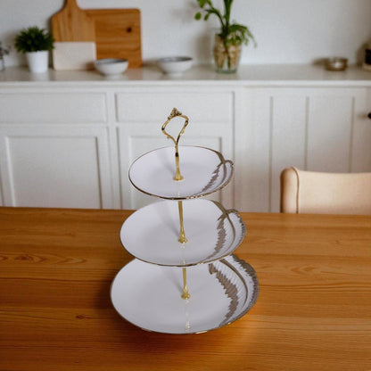 White And Golden Serving Dish
