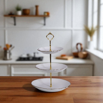 White And Golden Serving Dish