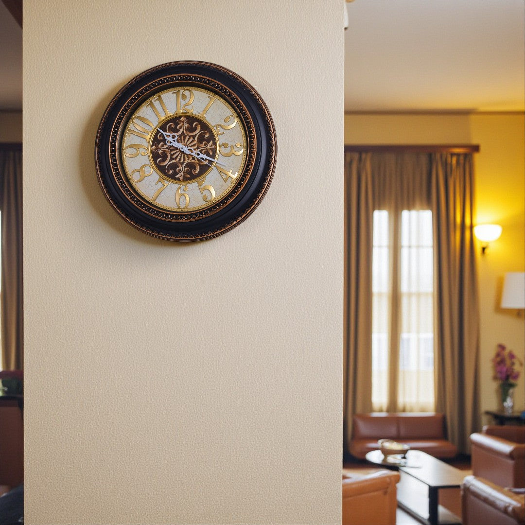 6358B Wall Clock Brown Box