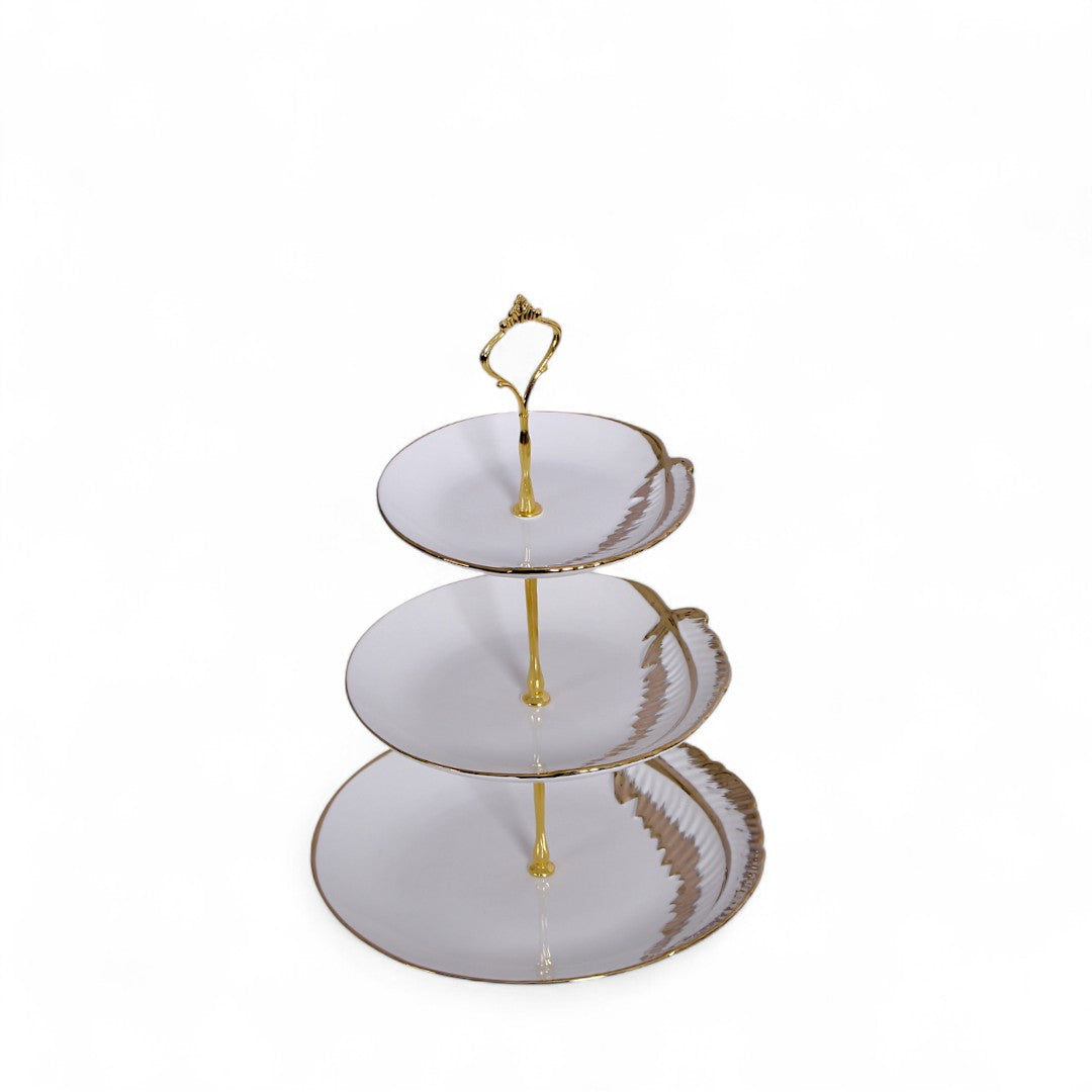 White And Golden Serving Dish