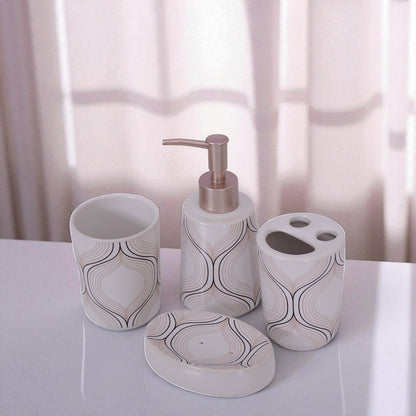 White Bathroom Set 4Pc