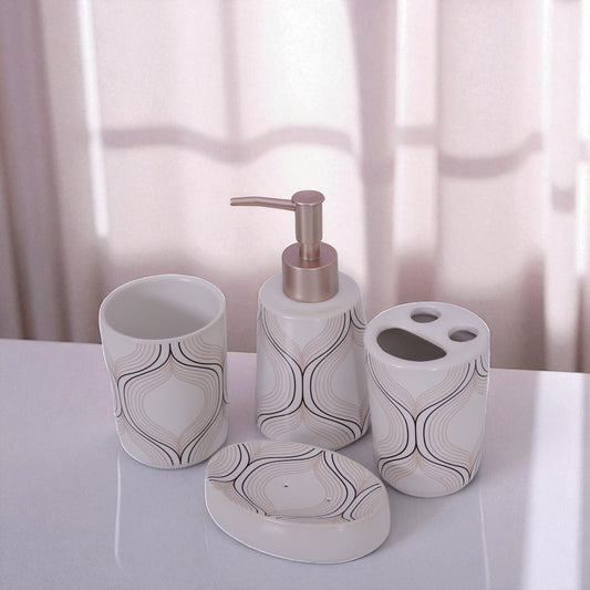 White Bathroom Set 4Pc