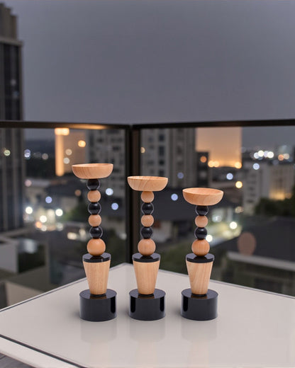 ZT3040-1 Wooden Candle 3-p