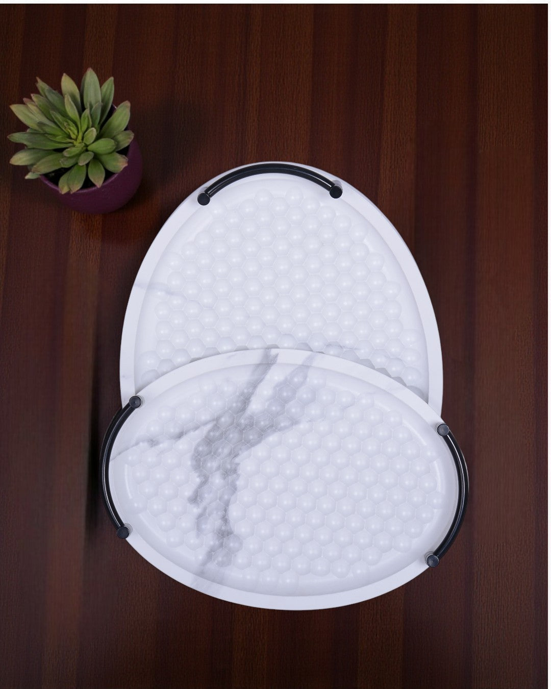 TRAY SET BLACK 2PC