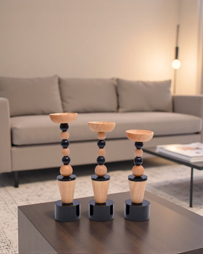 ZT3040-1 Wooden Candle 3-p