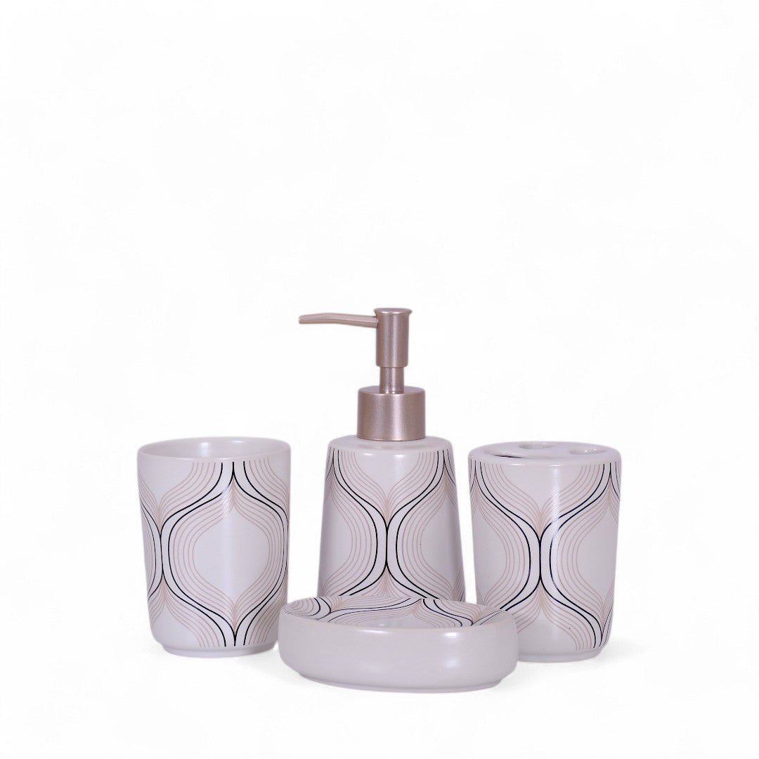 White Bathroom Set 4Pc