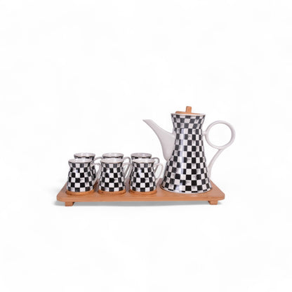 Ceramic Black and WhiteTeapot Set