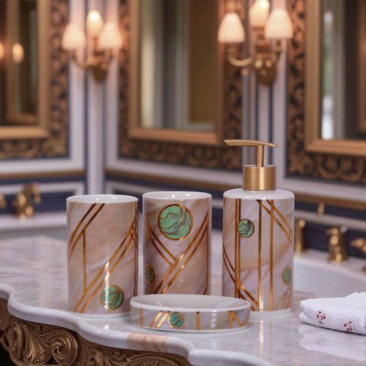 Golden Bathroom Set 4Pcs