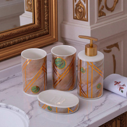 Golden Bathroom Set 4Pcs