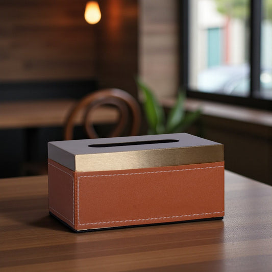 Brass Tissue Box (Orange)