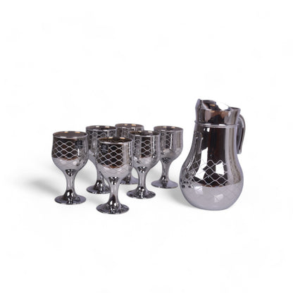 Glass Water Set Silver