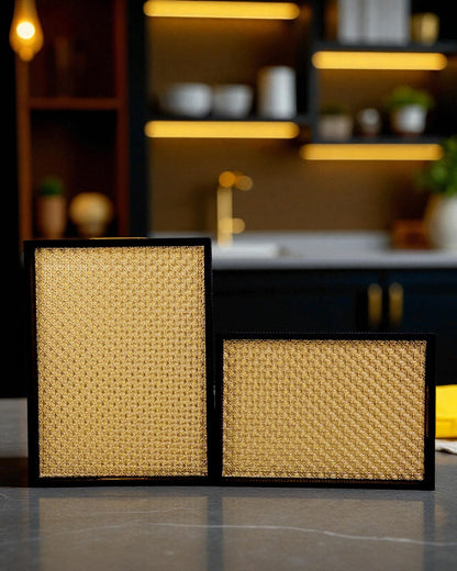 Wooden Leather Tray Set 19