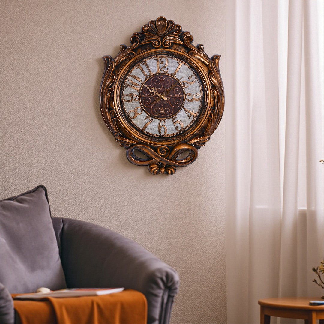 6519 Wall Clock Brown Box