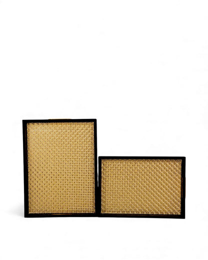 Wooden Leather Tray Set 19