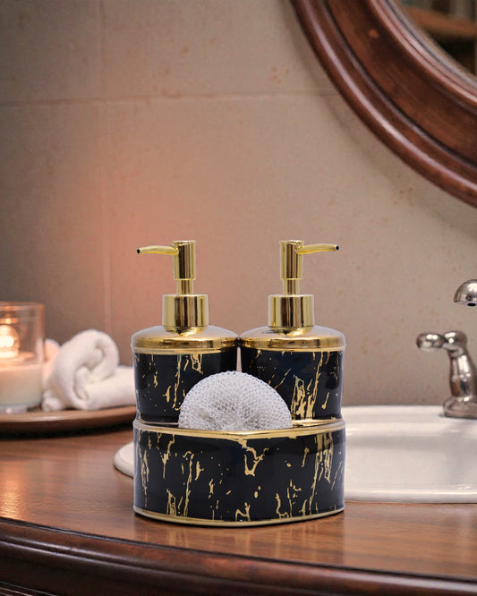 HT8 Heart Soap Dish+Dispnser 3Pc Set 24c