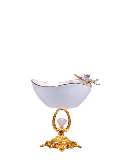 SJ1162L Oval Porcelain Bowl W Stand