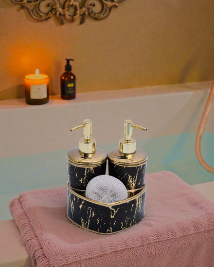 HT8 Heart Soap Dish+Dispnser 3Pc Set 24c