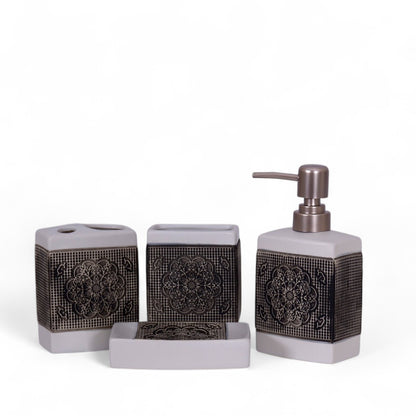 White & Black Bath Set 4Pcs