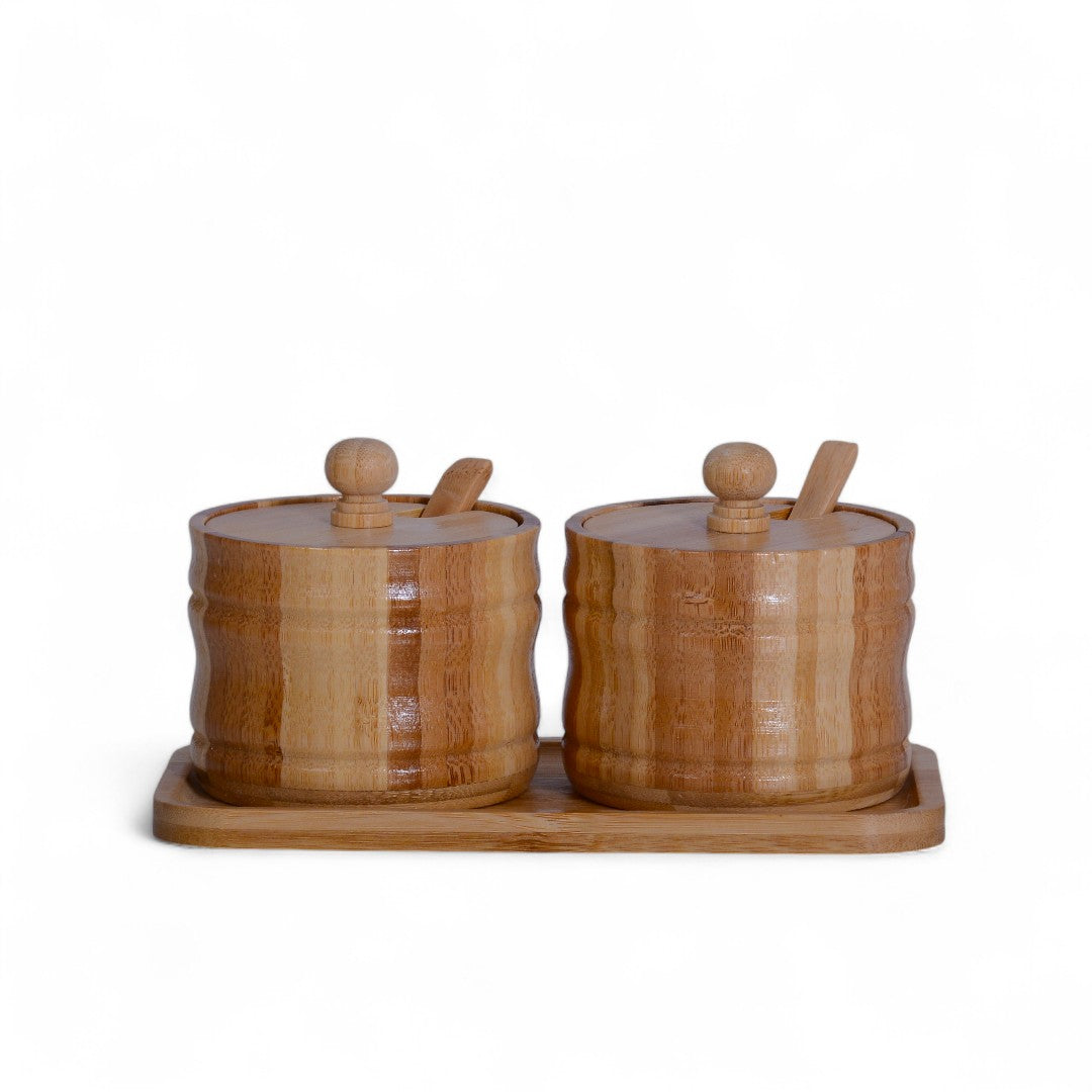 Wooden Suger Pot 5Pcs Set