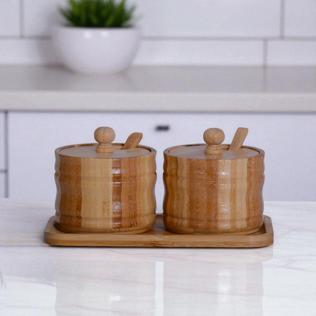 Wooden Suger Pot 5Pcs Set