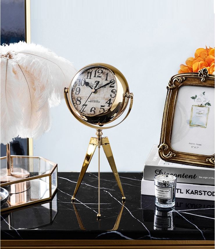 Retro Tripod Clock | Living Room Wrought Iron Clock