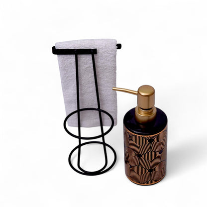 Black And Golden Ceramic Soap Dispenser