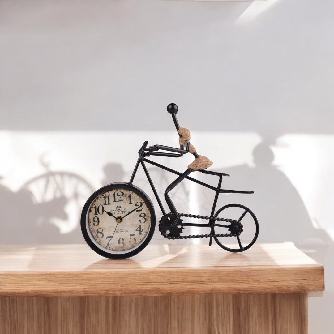 Rustic Metal Bicycle Desk Clock