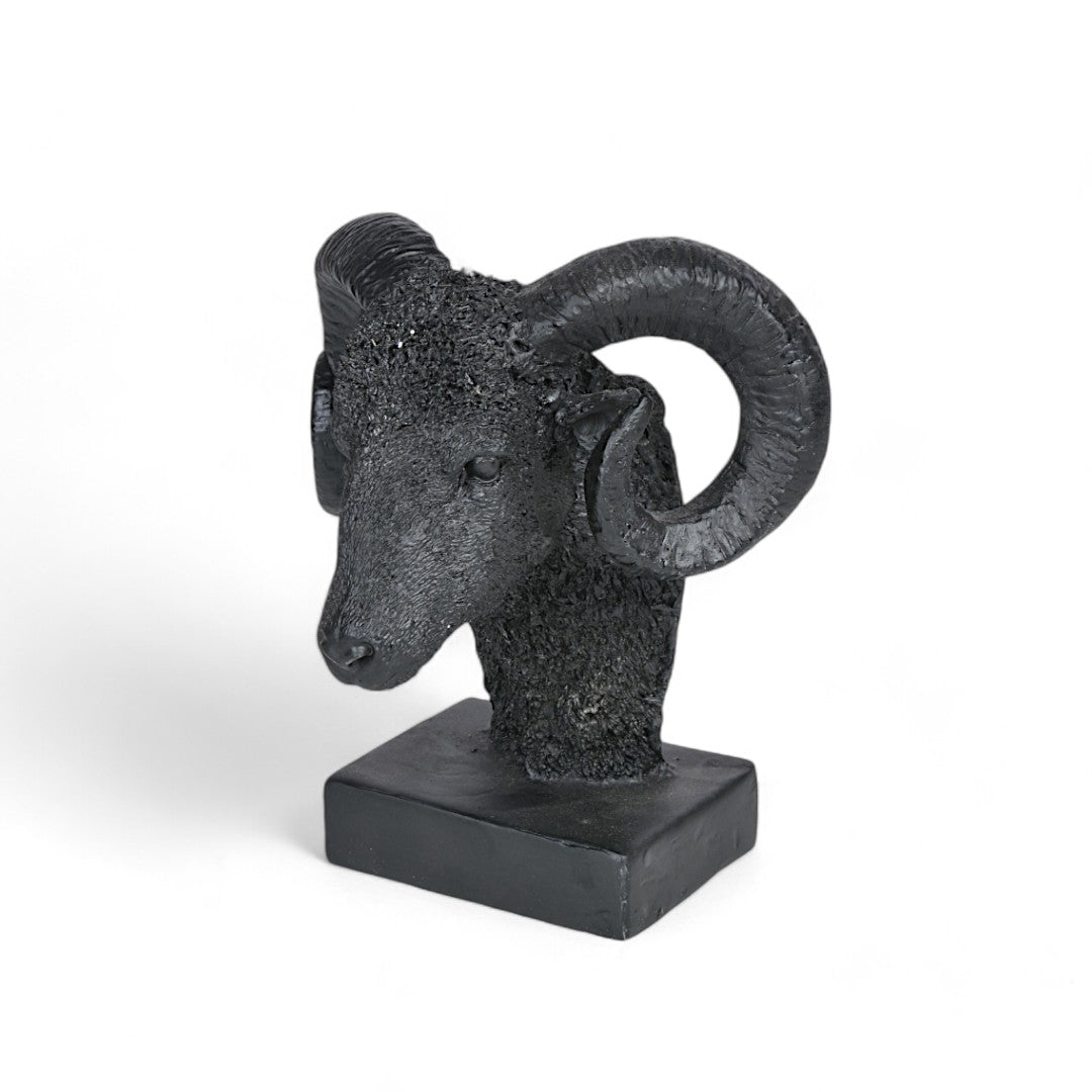 Fiber Glass Black Markhor SCULPTURE