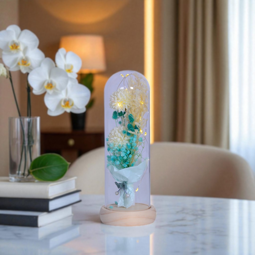 LED Glass Flower Decoraton Piece