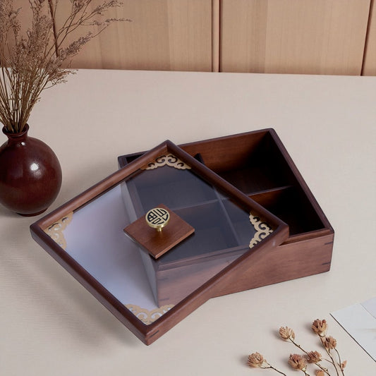 Wood Dry Fruit Box With Lid