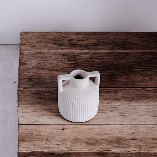 White Round Vase