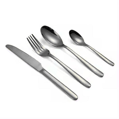 24 PCS Stainless Steel Creative Egg Shaped Cutlery Set Silver