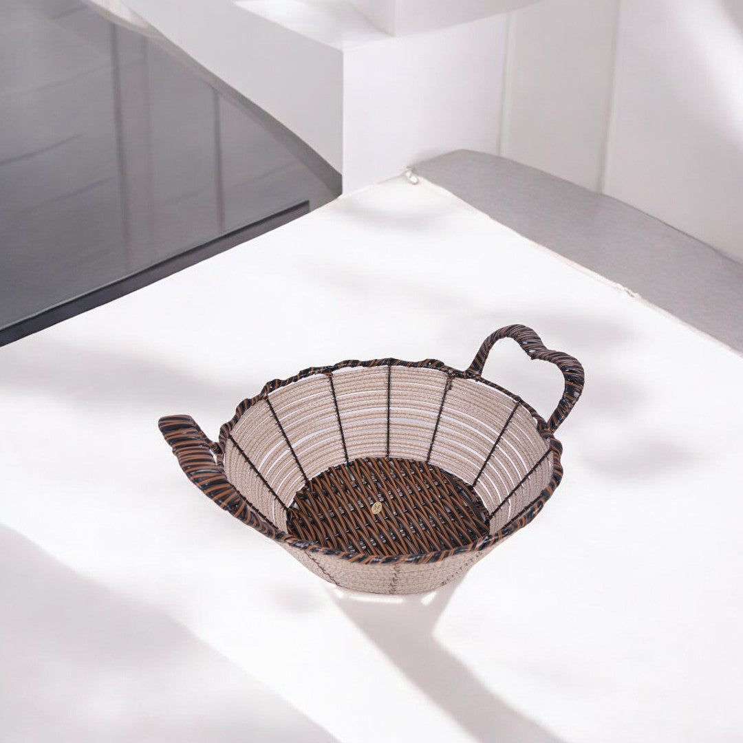 Round Plastic Woven Basket