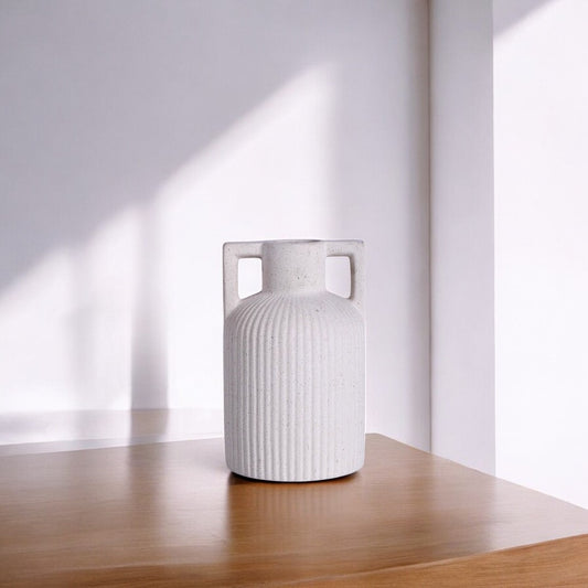 White Round Vase Large
