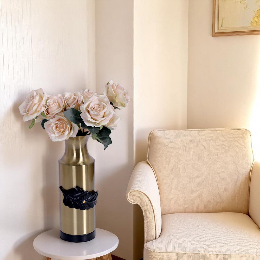 Golden And Black Brass Vase