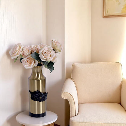 Golden And Black Brass Vase