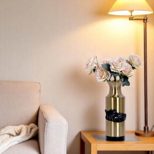 Golden And Black Brass Vase