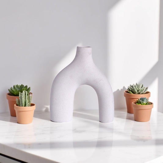 White Modern Minimalist Ceramic Vase