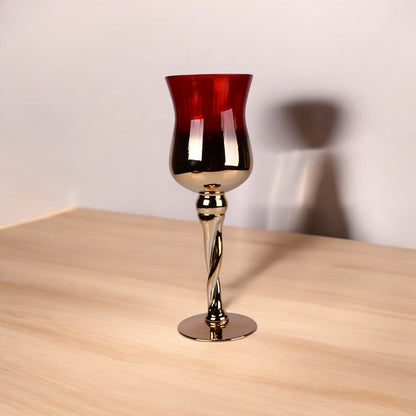 3-piece glass set candle stand