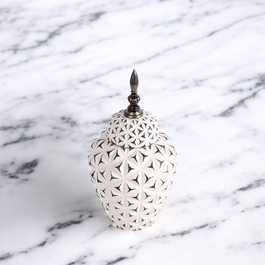 White & Black Vase Small