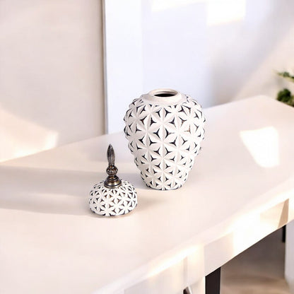 White & Black Vase Small