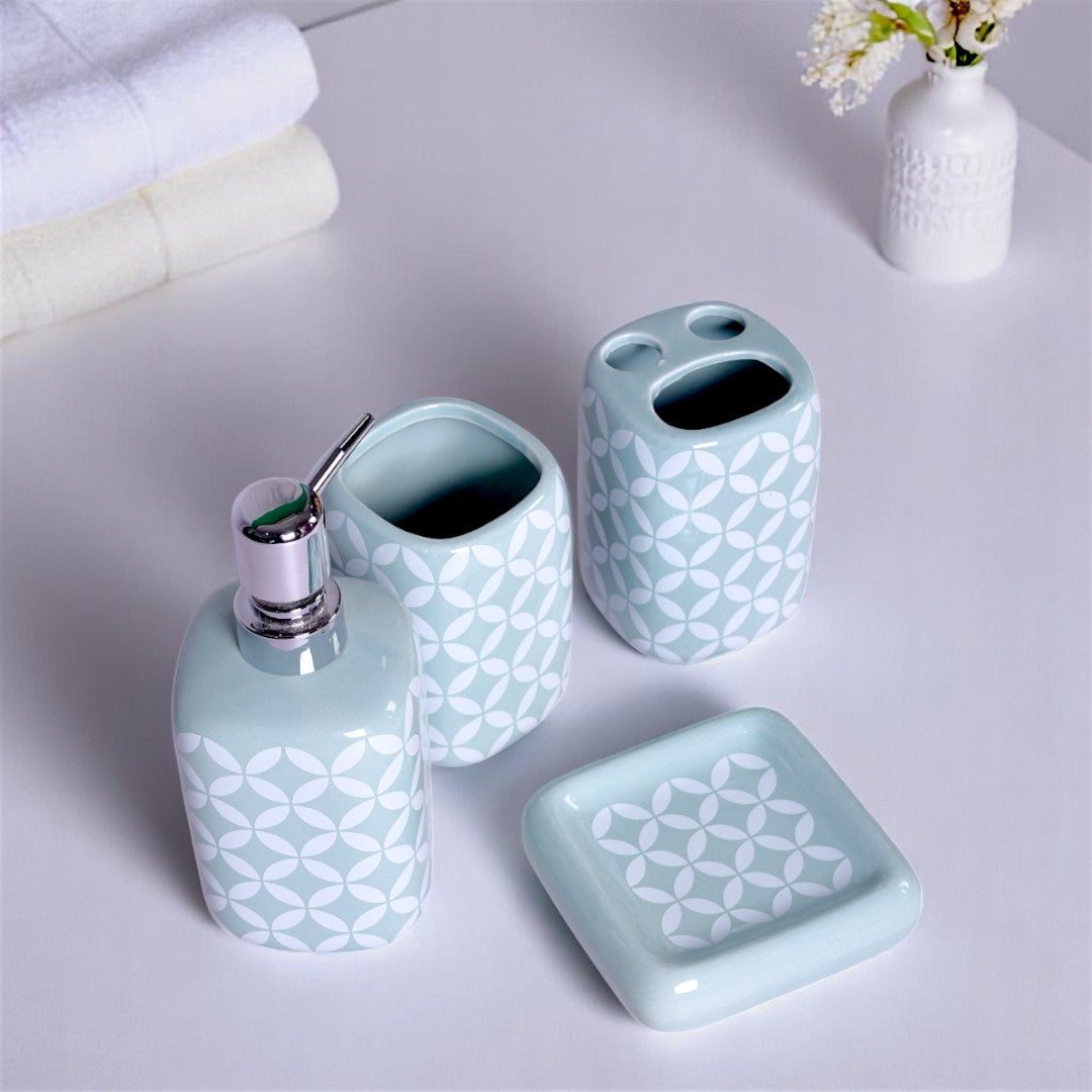 Sky Blue Ceramic Bath Set 4pcs