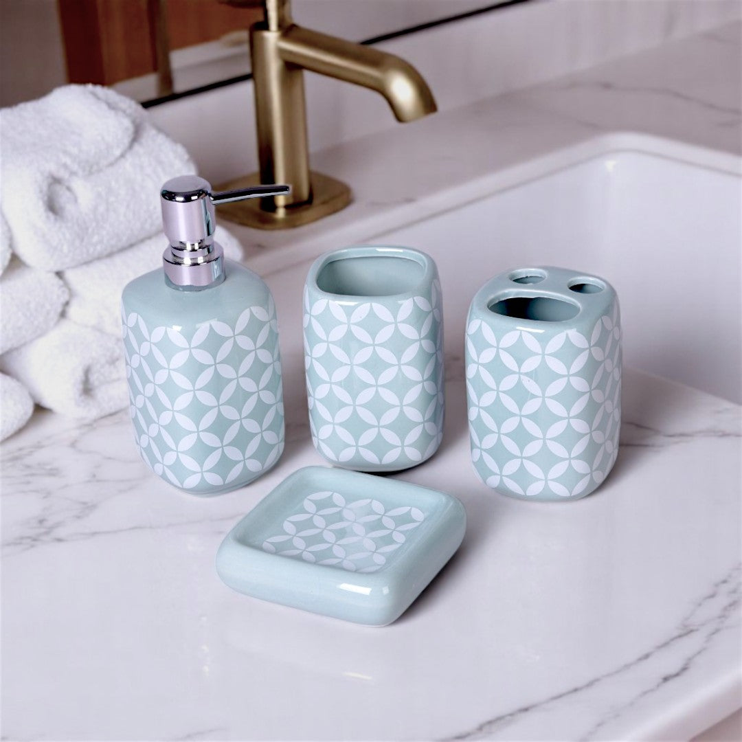 Sky Blue Ceramic Bath Set 4pcs